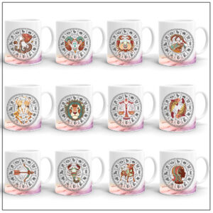 Set of 12 Zodiac Coffee Mug – All Horoscope Coffee Mugs – ZDWM1013
