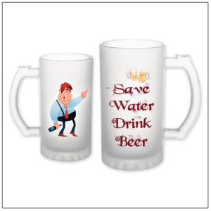 Save water Drink Beer – Frosted Beer Mug – FBMD1001