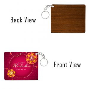 Raksha Bandhan Special Square Wooden Keyring