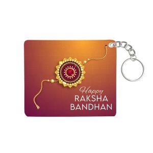 Raksha Bandhan Special Square Wooden Keyring