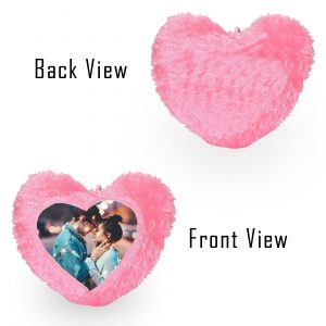 Customized Pink Heart Fur Cushion