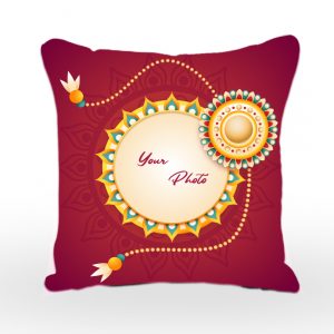 Special Raksha Bandhan White Square Cushion
