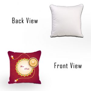 Special Raksha Bandhan White Square Cushion
