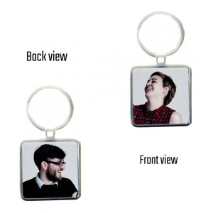 Customized Square Metal Keyring – Double Side Printed Metal Keyring
