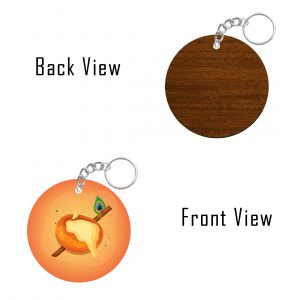 Janmashtami Special Round Wooden Keyring – SHRCCWDKR-1