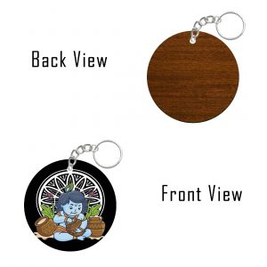 Janmashtami Special Round Wooden Keyring – SHRCCWDKR-3