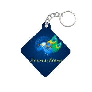 Janmashtami Special Plastic Square Keyring – SHRSQPLKR-2