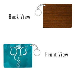 Ganesh Chaturthi Special Wooden Square Keyring – SHRSQWDKR2021-4