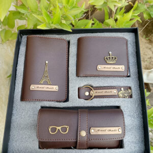 Customized 4 in one combo (Keyring,Passport Cover, Wallet and Sunglass Cover)