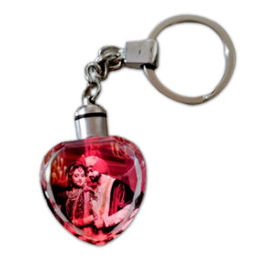 Customized Crystal LED Heart Keyring