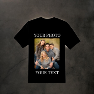 Customized  Black  Round Neck T-Shirt