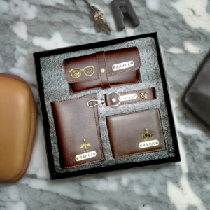 Customized 4 in one combo (Keyring,Passport Cover, Wallet and Sunglass Cover)