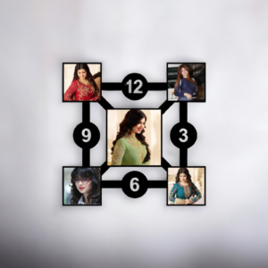 Customized Square 5 Picture Clock